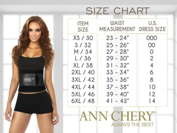 Ann Chery Size Chart